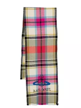 Шарф с вышивкой Вивьен Вествуд Орб Vivienne Westwood, красный