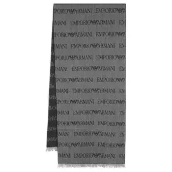 Шарф с жаккардом и логотипом EMPORIO ARMANI