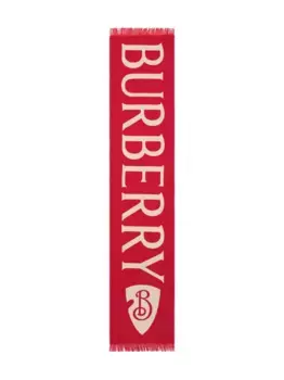 Шарф с жаккардовым логотипом BURBERRY, красный