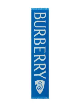 Шарф с жаккардовым логотипом BURBERRY, синий