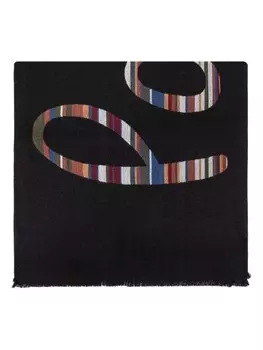 Шарф с жаккардовым логотипом Paul Smith, черный
