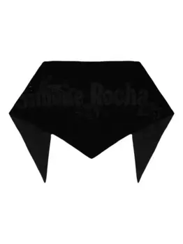 Шарф с жаккардовым принтом и логотипом Daisy Simone Rocha, черный