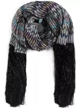 Шарф с зигзагообразным узором Missoni, черный
