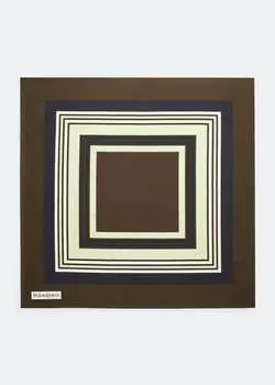 Шарф SAINT LAURENT Silk twill scarf, коричневый