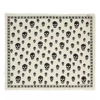 Шарф scarf skull print Alexander Mcqueen, черный