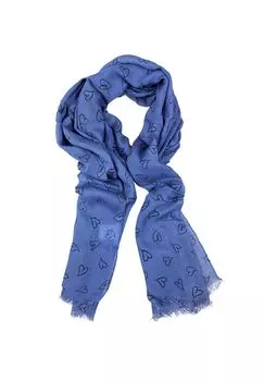 Шарф-сердечко Babsi из тончайшей вискозы с принтом в виде сердечек Collezione alessandro, синий