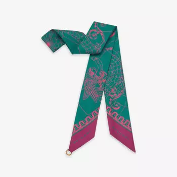 Шарф Serpenti caelum с графичным принтом Bvlgari, зеленый