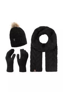 Шарф-шапка-перчатки зимний комплект Rock Creek, цвет Schwarz One Size
