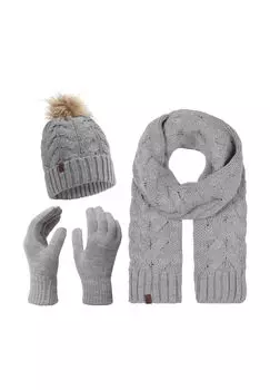 Шарф-шапка-перчатки зимний комплект Rock Creek, цвет Grau One Size