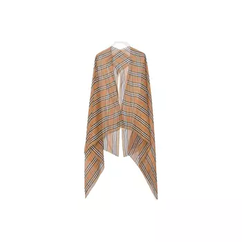 Шарф шелковый Burberry Unisex, коричневый / серый