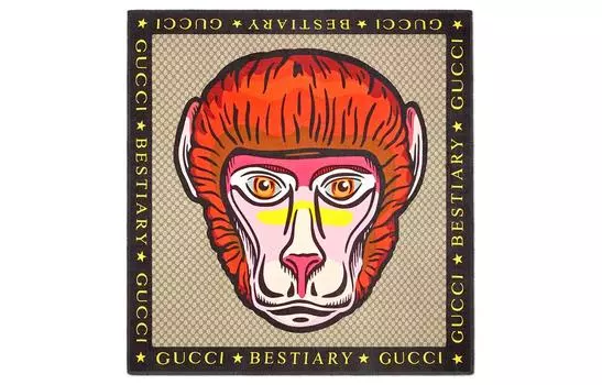Шарф шелковый Gucci, коричневый / желтый