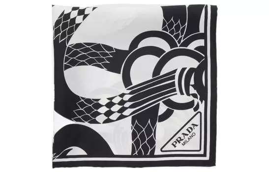 Шарф шелковый Prada женский, белый