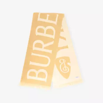 Шарф шерстяной Burberry Football с принтом, желтый