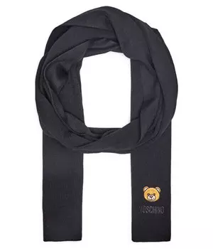 Шарф шерстяной Moschino, черный