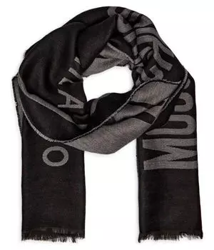 Шарф шерстяной Moschino двусторонний, черный
