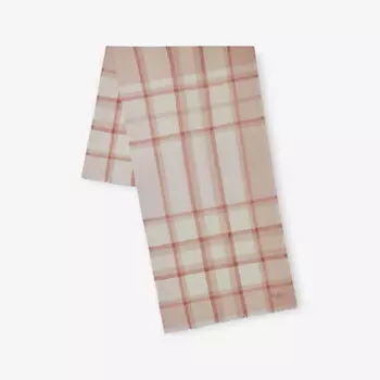 Шарф шерстяной Mulberry с крупной клеткой, коричневый