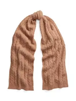 Шарф шерстяной вязки Lauren Cable Ralph Lauren, классический кэмел