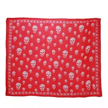 Шарф skull scarf 104x120 Alexander Mcqueen, розовый