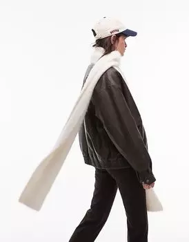 Шарф Spencer Premium из смеси альпаки кремового цвета Topshop