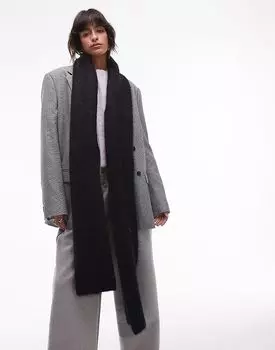 Шарф Spencer Premium из смеси альпаки черного цвета Topshop