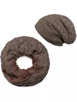 Шарф styleBREAKER, серо-коричневый
