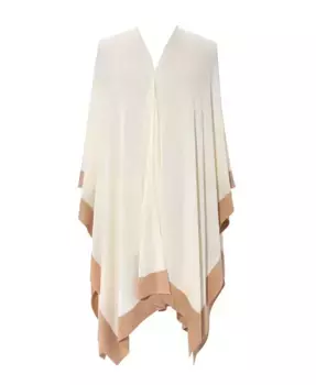 Шарф Tissue Lightweight Ruana with Border Lauren Ralph Lauren, коричневый