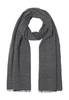 Шарф тканый, с бахромой, однотонный, мужской Dunmore, цвет Schwarz Grau