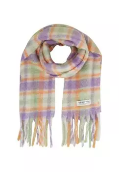 Шарф Tom Tailor, зелено-лавандовый в клетку
