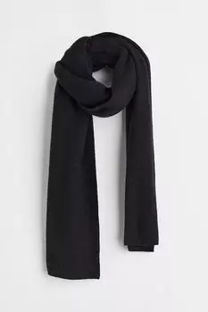 Шарф тонкой вязки H&M, черный