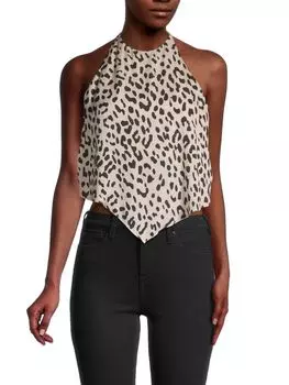 Шарф - Топ Alice + Olivia Frenchie с завязками на спине, beige / black