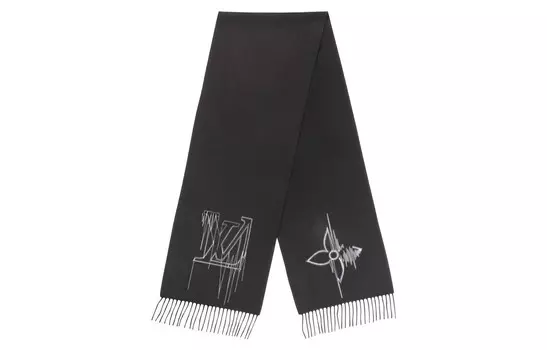 Шарф трикотажный Louis Vuitton, черный