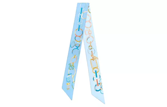 Шарф Twilly Do Re Boucles 2010-х годов HERMES, синий