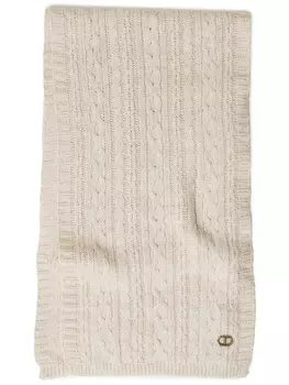 Шарф TWINSET с косами, серый