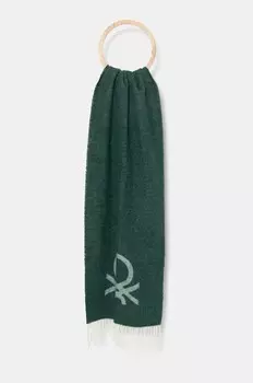 Шарф United Colors of Benetton с добавлением шерсти, зеленый