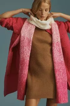 Шарф узкий Anthropologie с эффектом омбре, розовый