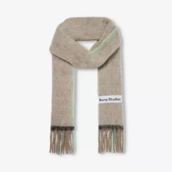 Шарф vally с бахромой из смесовой шерсти Acne Studios, серый