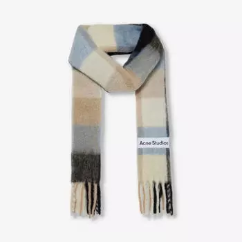Шарф vally в клетку из смесовой шерсти Acne Studios, черный