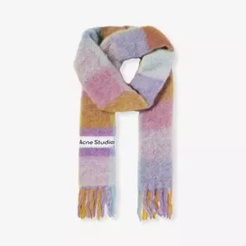 Шарф vally в клетку из смесовой шерсти Acne Studios, фиолетовый