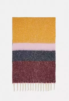 Шарф ВИНАЙМА ШАРФ VILA, кремовый/фиолетовый/горчичный