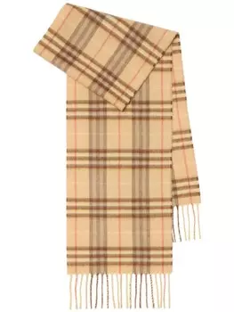 Шарф в клетку Burberry Kids, нейтральный цвет