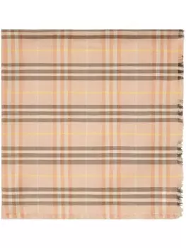 Шарф в клетку Burberry, нейтральный цвет