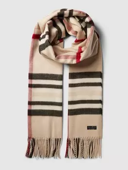 шарф в клетку Fraas, бежевый