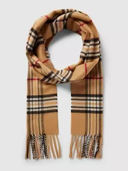 шарф в клетку Fraas, коричневый