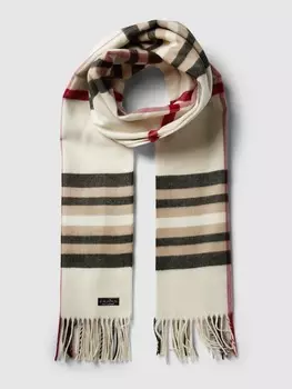 шарф в клетку Fraas, молочный