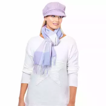 Шарф в клетку из 100% чистой шерсти Heritage Traditions, фиолетовый