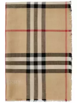 Шарф в клетку Vintage Check BURBERRY, нейтральный