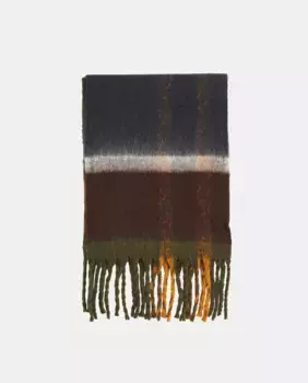 Шарф в клетку в клетку и бахромой Barbour, мультиколор