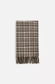 Шарф в клетку ZARA, экрю