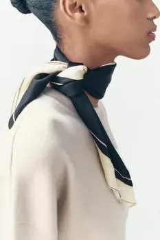 Шарф в клетку ZARA, черный