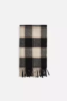 Шарф в клетку ZARA, черный